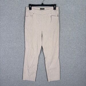 Hilary Radley Pants Medium Cream Pull On Ankle Pixie Oatmeal Career Church Crop